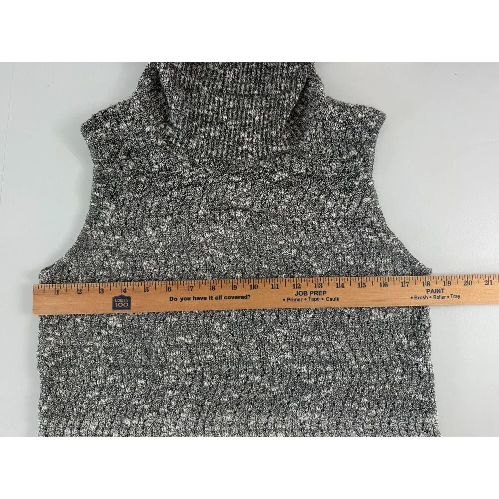 Simply Vera Vera Wang Women's Sleeveless Sweater Turtleneck Gray Size L Large